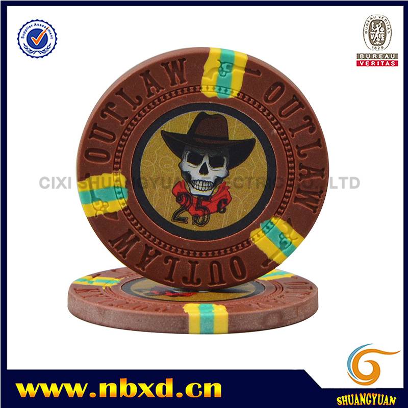 SY-E44 14g 3-Tone Customized Outlaw Clay Poker Chip
