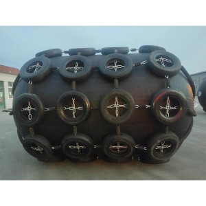 Ship pneumatic rubber fender with aircraft tyres