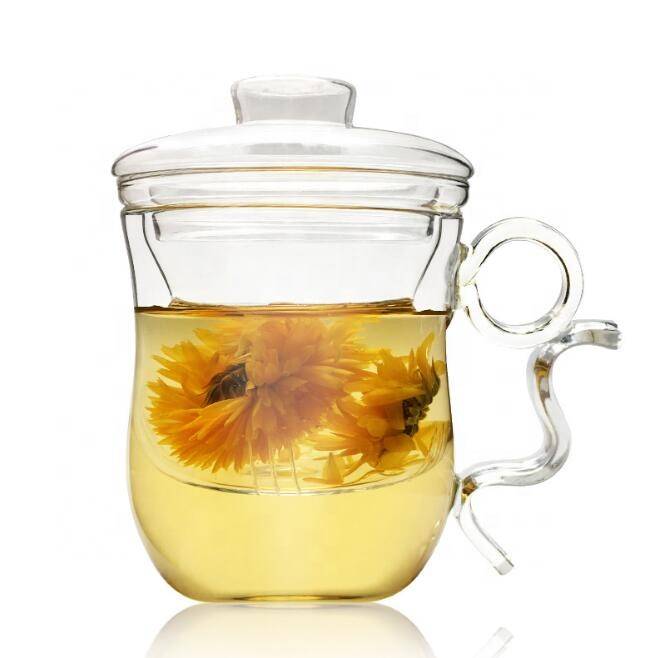 China 2020 Hot Selling Elegant Handmade Glass Tea Cup Set With Infuser