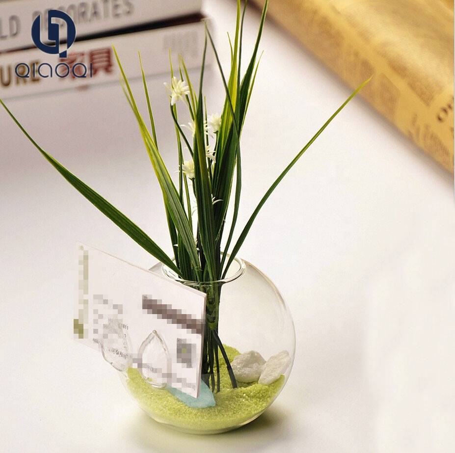 Unique Promotional flower shaped twisted glass vase