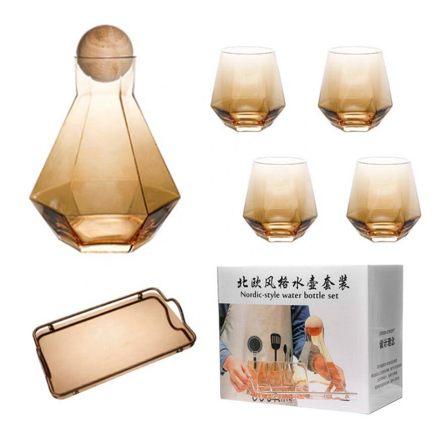 Wholesale Cheap Large Restaurant Water Drinking Juice Crystal Glass Carafe Jugs And Glasses Set