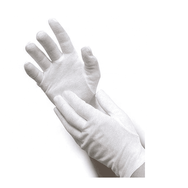 white cotton opera gloves