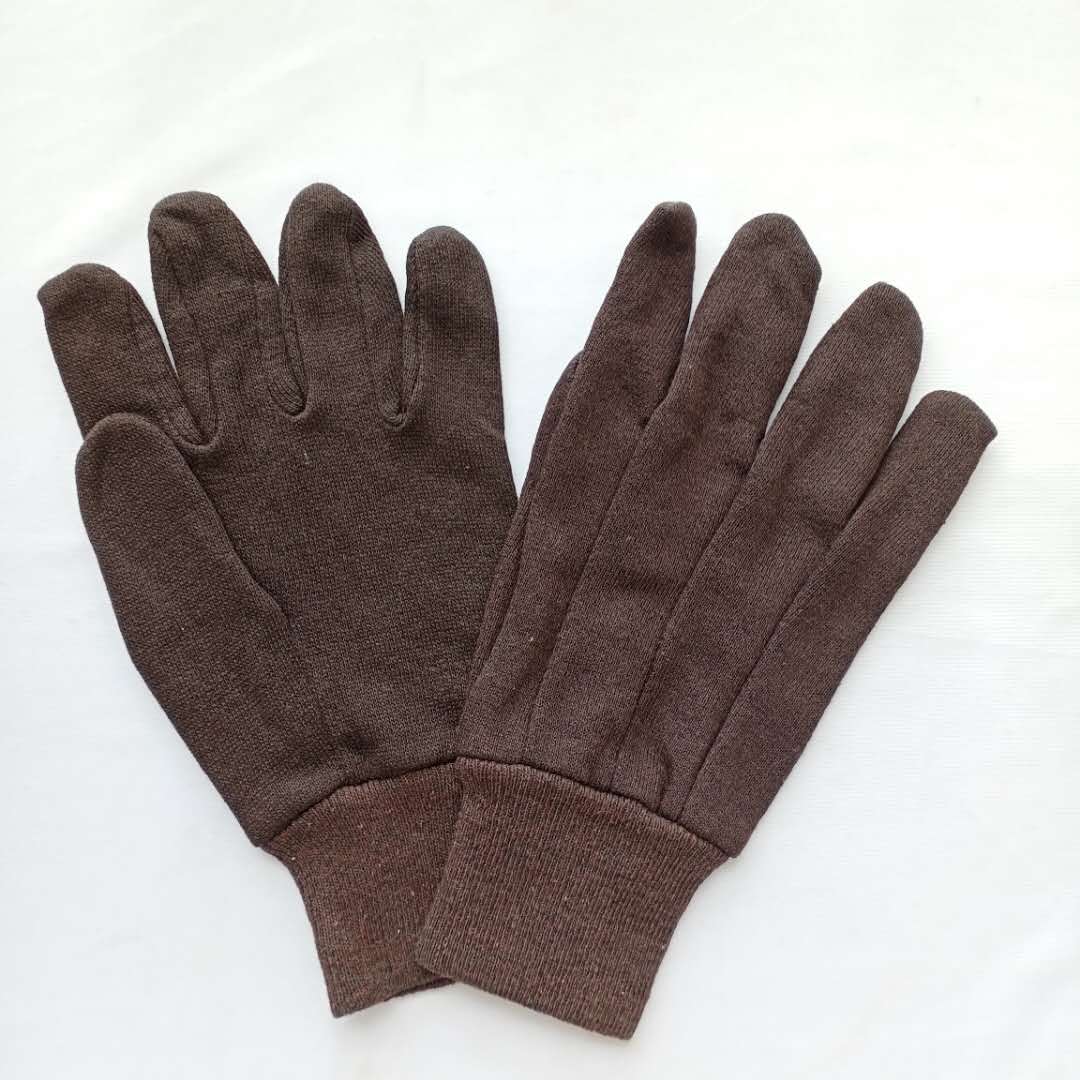 Reversible brown jersey working gloves