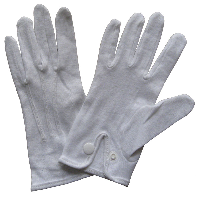 white gloves cotton button