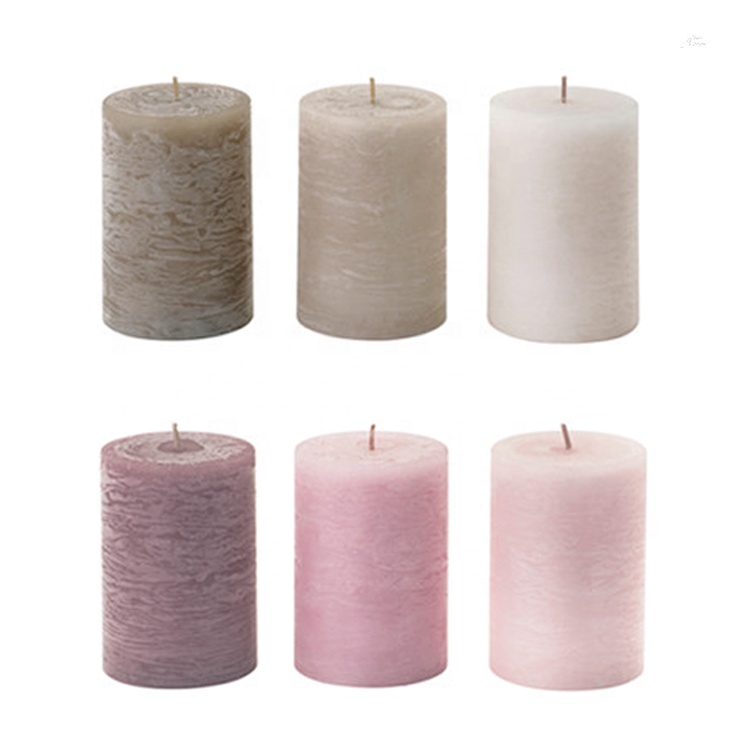 OEM Factory for Christmas Gift Candle - wholesale Home Decoration 7*10cm High Quality Colored Rustic Paraffin Wax Pillar Candles – Quanqi detail pictures