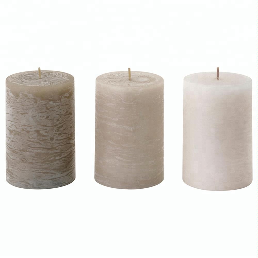 Reliable Supplier Soy Bean Wax Candle - wholesale Home Decoration 7*10cm High Quality Colored Rustic Paraffin Wax Pillar Candles – Quanqi