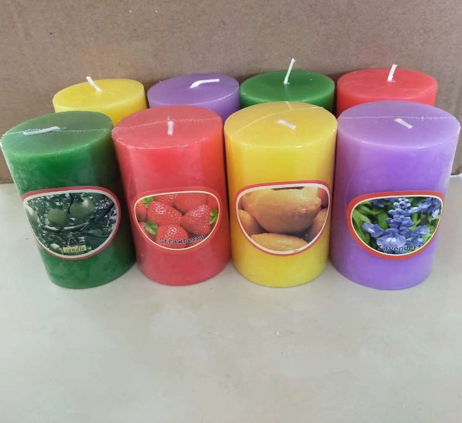 PriceList for Cheap Scented Candle - Hot Selling Multi-Color Scented Pillar Candles For Home Decoration – Quanqi