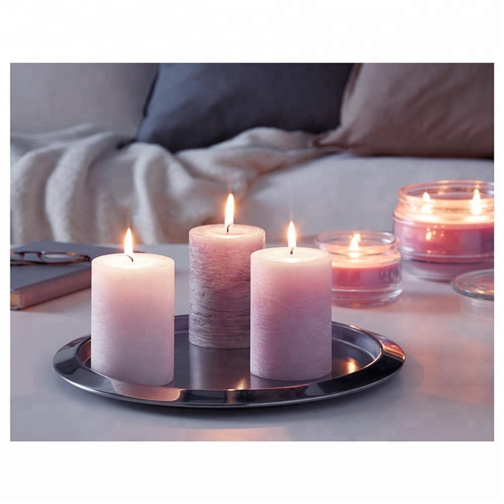 Reliable Supplier Soy Bean Wax Candle - wholesale Home Decoration 7*10cm High Quality Colored Rustic Paraffin Wax Pillar Candles – Quanqi