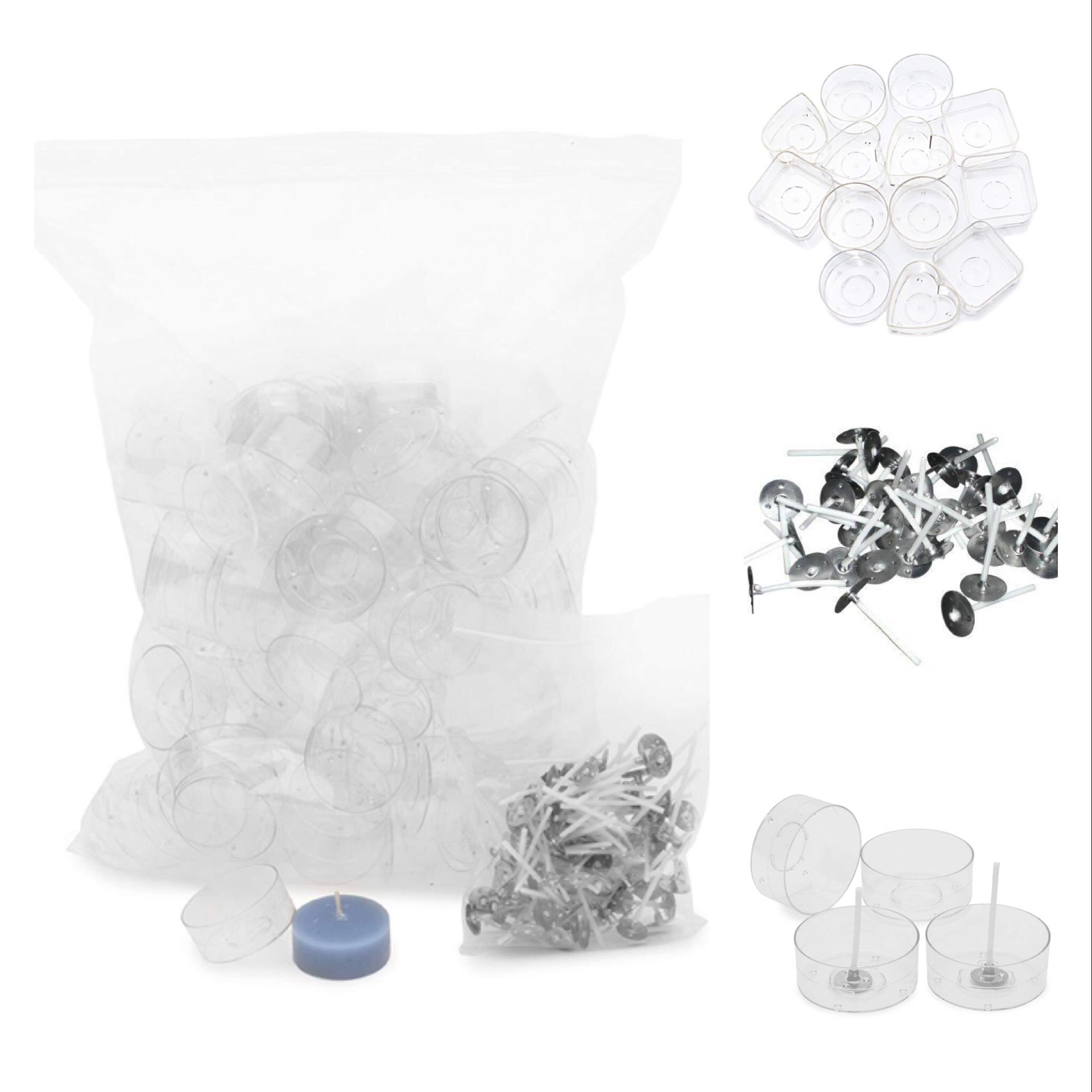 Wholesale Candle Making Kit Includes Candle Wick and Clear Plastic Tealight Cups For DIY Candle Making