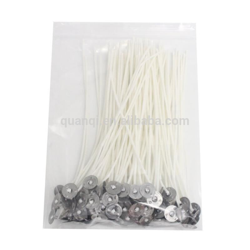 Amazon Hot Selling Pre-packed 6" Pre-Waxed Natural Cotton Candle Wick For Candle Making Supplies