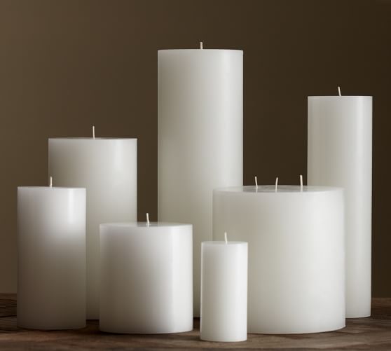 Wholesale Home Decoration Cotton Wick Paraffin Wax Unscented White Pillar Candle Factory