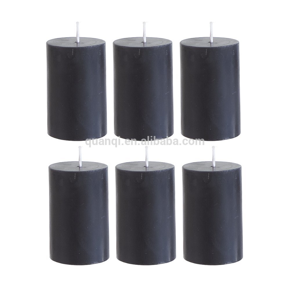 OEM Supply Set Of Pillar Candle - 5*5 Wholesale High Quality Black Paraffin Wax Pillar Candles – Quanqi