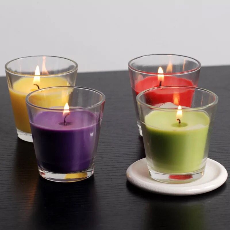 Hot Sale for Case Aromatherapy Candle - Wholesale Cheap Multi-Color Scented Soy Wax Candle In Clear Glass Jar – Quanqi