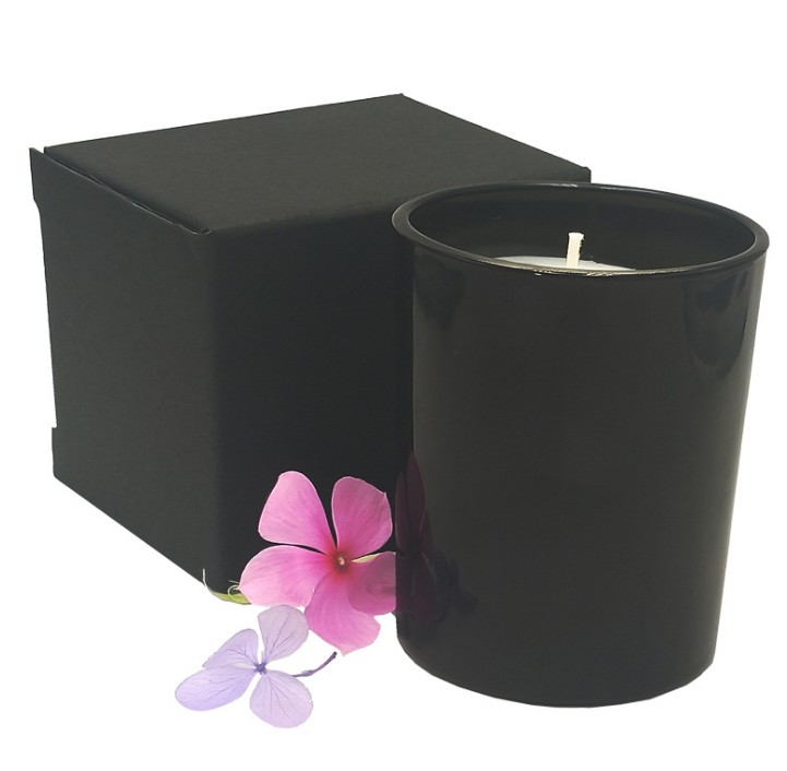 Chinese wholesale Glass Candle Jar - Wholesale Natural Soy Wax Scented Fragrance Candle In Black Glass Jar – Quanqi Featured Image