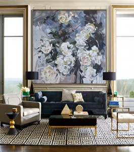 Original art impressionist modern abstract flower oil painting on canvas RG20276 Modern Abstract