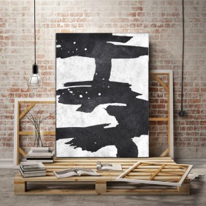 Black White Abstract Poster Nordic Canvas Art Painting RG2116 White&Black