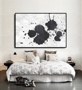 Artist Hand-painted Abstract Black and White OTHER Paintings RG2119 White&Black