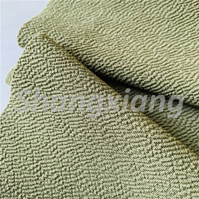 Engros genbrugt polyester crepe stof strik kjole stof blazer stof producenter Shangxiang tekstil