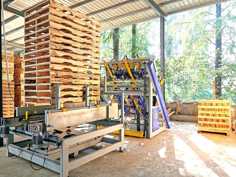 UAE customers purchase automatic wooden pallet production line (2)