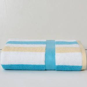 new design Stripe cotton yarn dyed Terry Velour Beach Towel