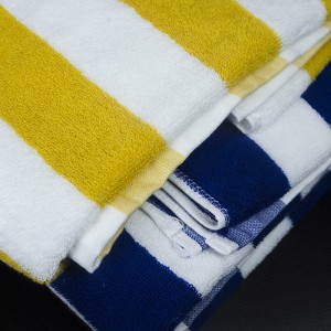 100% cotton soft Stripe Terry Velour Beach Towel