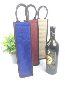 Eco Recyling Luxury Faux Decor Jute Wine Cooler Bag