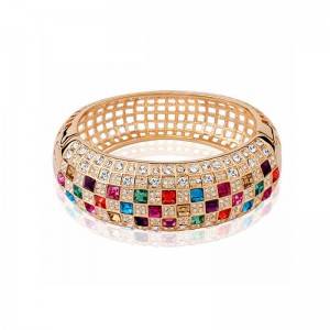 Colorful Crystal Personalized Women Sparking Bracelet with AAA Cubic Zirconia Wristband Wedding Bangle Jewelry
