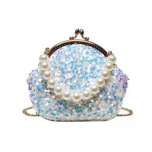 Fashion Sequin Clutch, Bling Mini Purse, Glitter Pearl Evening Bag