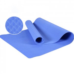 Wholesale custom logo folding exercise tpe anti nonslip fabric yoga mat