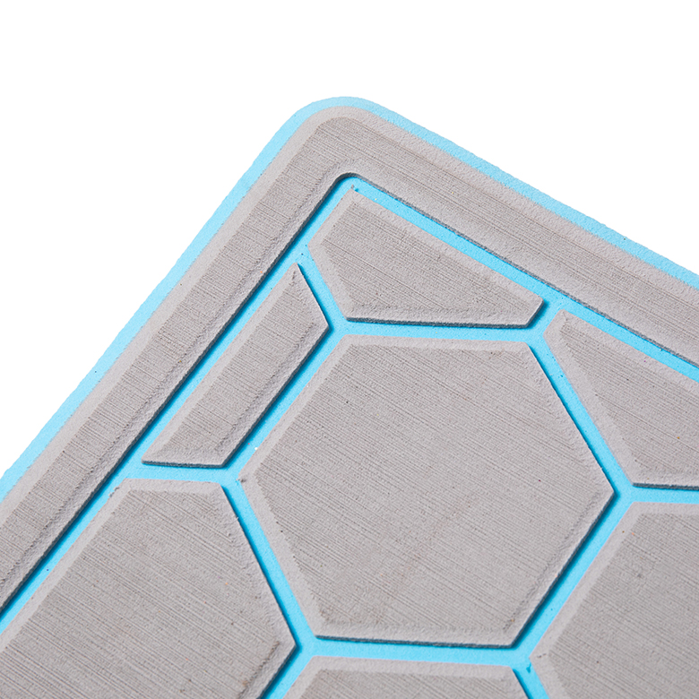 self adhesive non toxic hexagon honeycomb blue and grey  marine flooring  eva boat flooring
