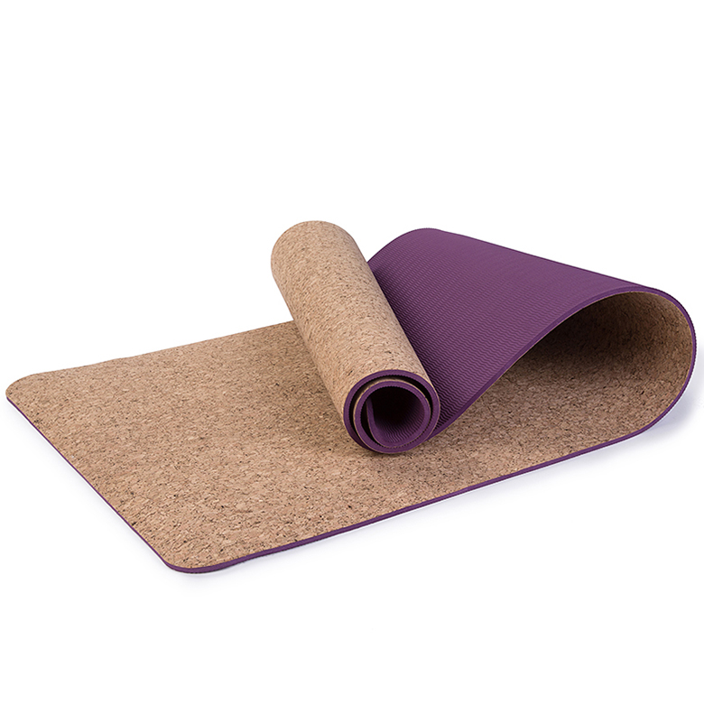 7mm Custom OEM new designed personalized cork tpe yoga mat with digital printed