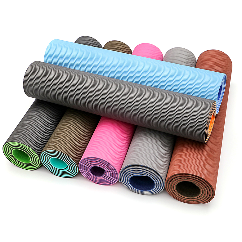 Anti-tear high quality custom eco-friendly PTE exercise Double layer yoga mat with skidproof