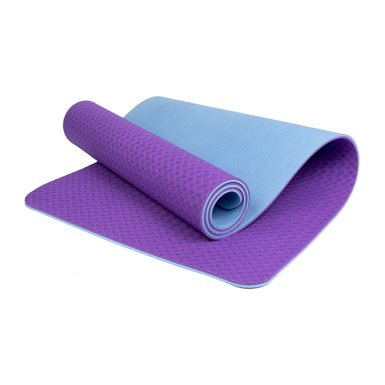 High density fitness wholesale natural custom logo esay clean tpe yoga mat with double layer