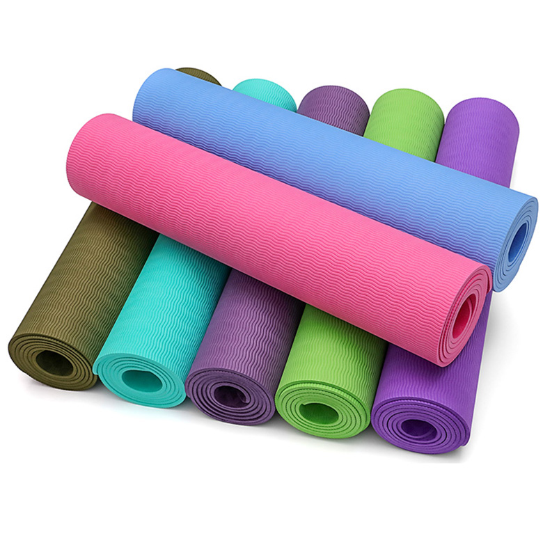 custom eco friendly 6mm thickness yoga mat tpe fitness exercise