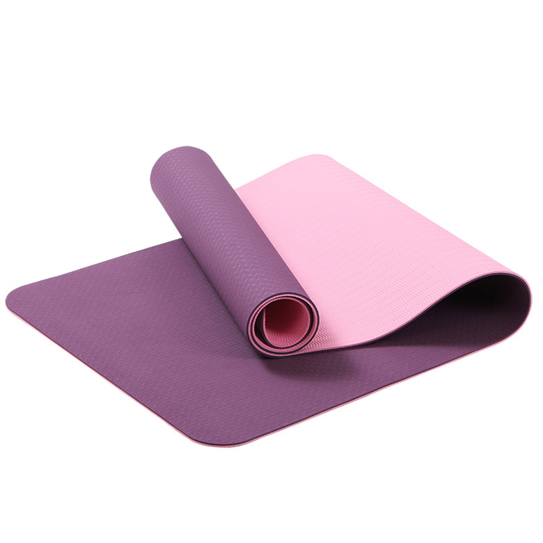 Hot sale High quality anti-slip Eco-friendly PTE double sided yoga mat with multi color