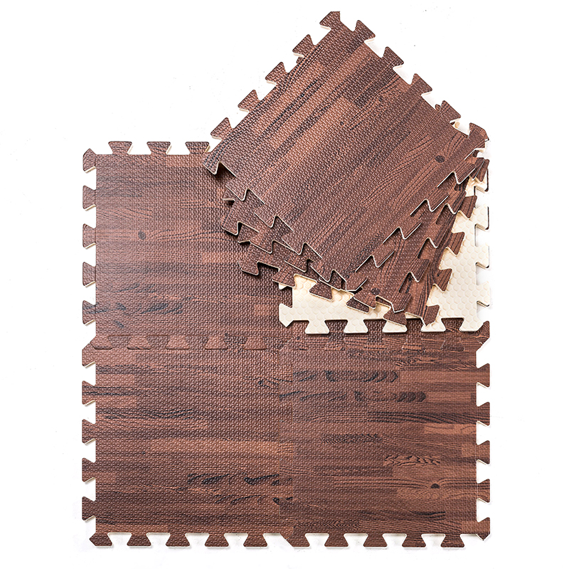 Sound insulation anti-skid wood grain eva puzzle ground mat with custom size