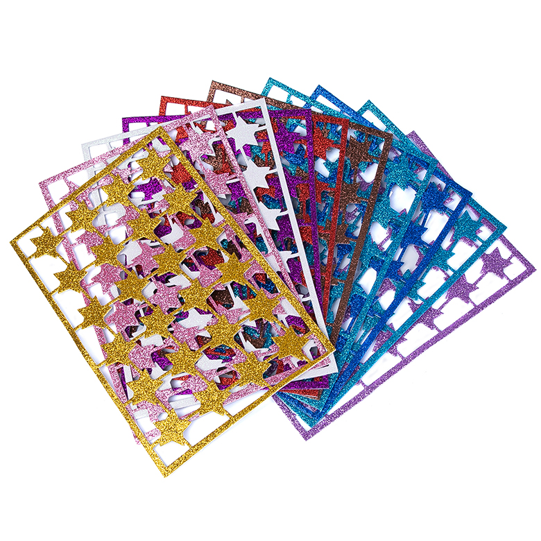 Colorful paper cutting adhesive printed sheet glitter goma eva foam for handicraft