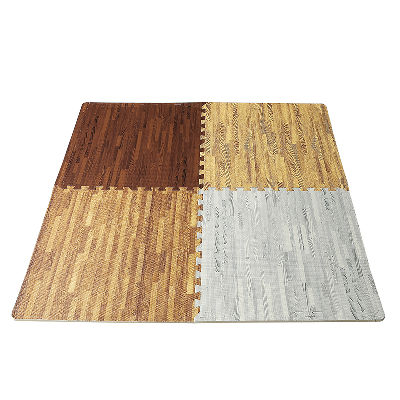 OEM high quality sound insulation anti-skid wood grain eva puzzle interlocking flooring mat with custom size