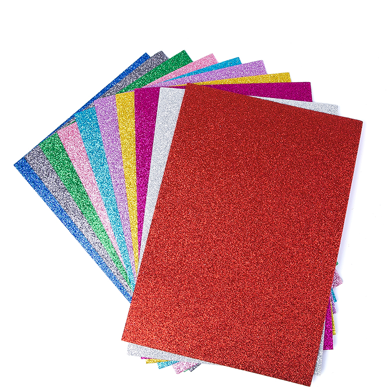 Self adhesive eco friendly colorful foam glitter eva sheet for chidren craft