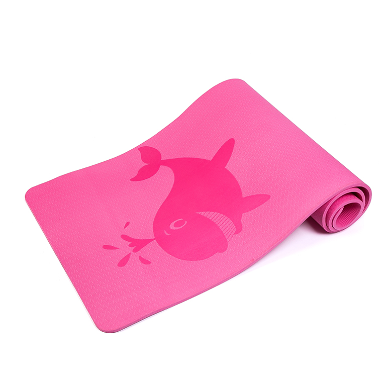 2020 factory direct High quality custom skid proof durable pink Whale design yoga mat with tpe rubber