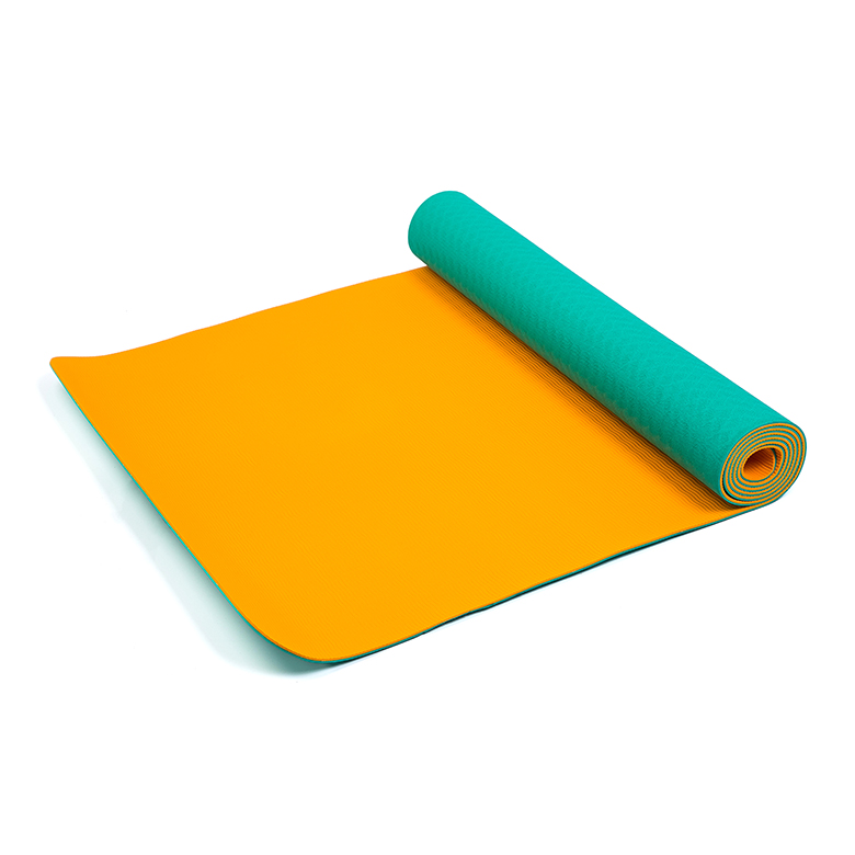 Durable 6mm double layer skid proof soft design fitness eco friendly TPE foam yoga mat with custom