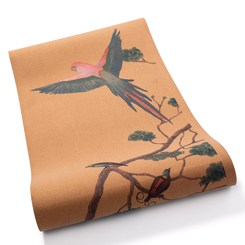 anti fatigue private label double layer light weight washable  animal bird tpe eco friendly cork rubber yoga mat with image