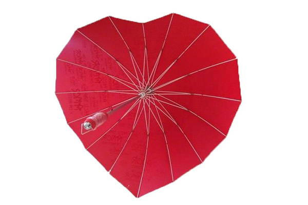 Good quality Crank Outdoor Beach Umbrella - Heart style couple umbrella – Outdoors