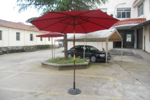 Advertised Crank outside sun umbrella