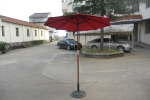 Outside wood patio umbrella