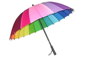 Muti-colour straight rainbow umbrella
