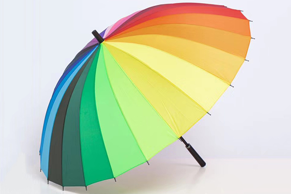 New Delivery for Fabric Logo Full Body Sun Umbrella - Muti-colour straight rainbow umbrella – Outdoors