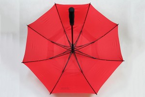 Pongee air-vented two canopies golf umbrella