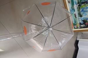 Polo type straight transparent PVC umbrella