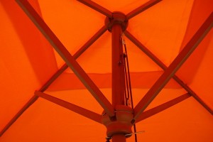 Square large solar wood umbrella